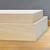 A comparison image of American Easel Gesso Painting Panels, standard and deep, white gesso.