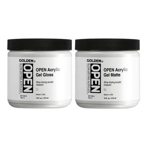An image of Golden OPEN Acrylic Gel Mediums.