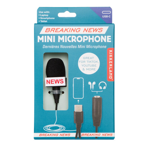 An image of a Kikkerland Breaking News Mini Microphone. 