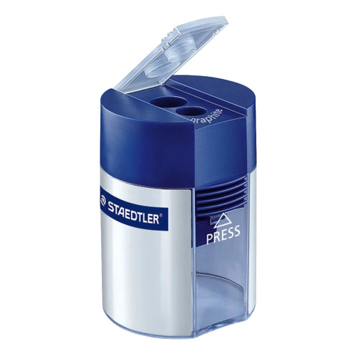 An image of a Staedtler 2-Hole Tub Pencil Sharpener.