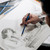 A lifestyle image of Staedtler Mars Lumograph Drawing Pencils in use.